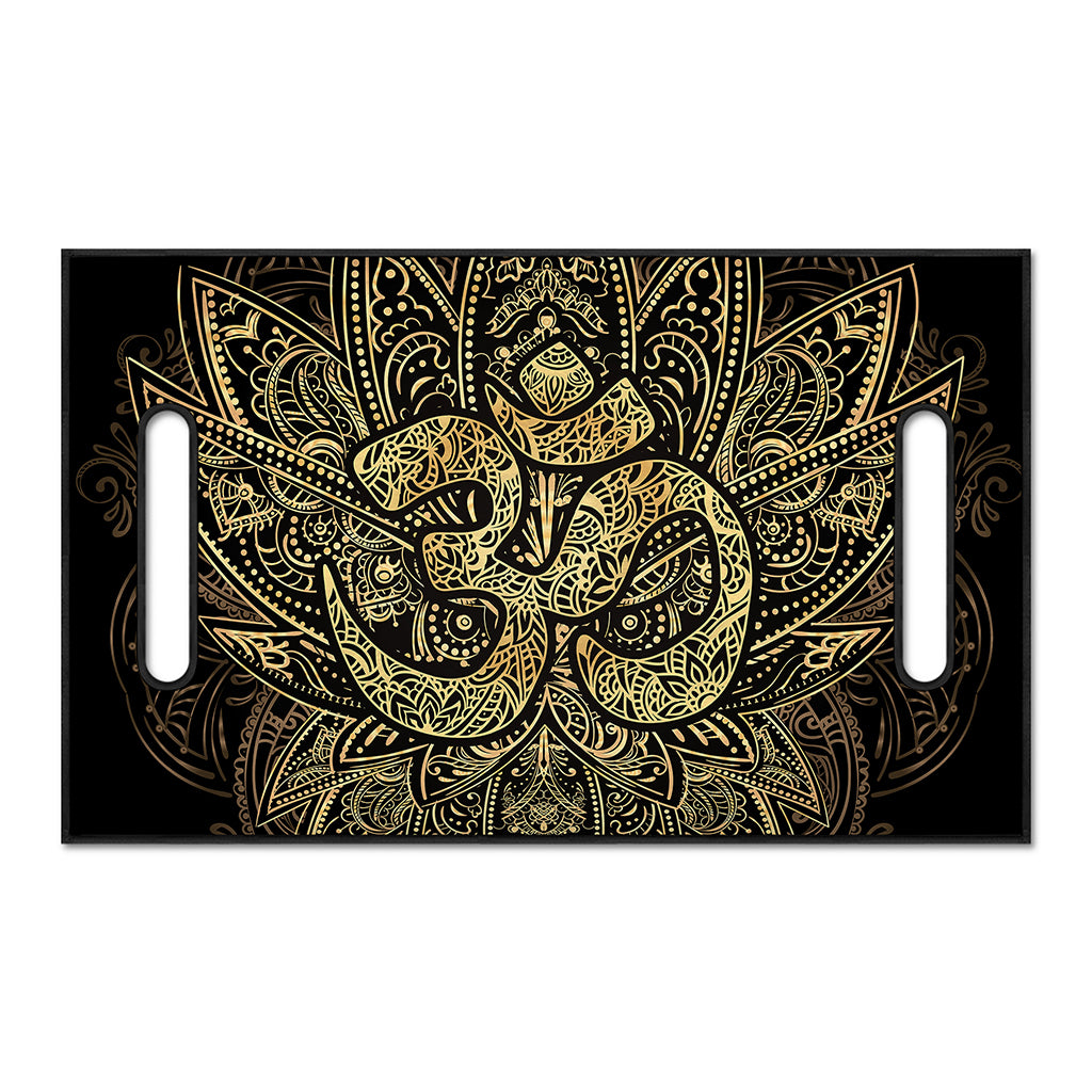 Gold Om Lotus Print Golf Cart Seat Cover
