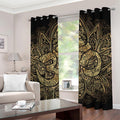 Gold Om Lotus Print Grommet Curtains