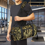 Gold Om Lotus Print Gym Bag