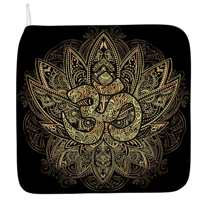 Gold Om Lotus Print Hand Towel