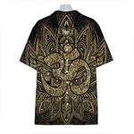 Gold Om Lotus Print Hawaiian Shirt