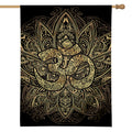 Gold Om Lotus Print House Flag