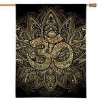 Gold Om Lotus Print House Flag