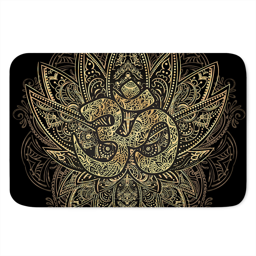Gold Om Lotus Print Indoor Door Mat