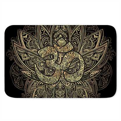 Gold Om Lotus Print Indoor Door Mat