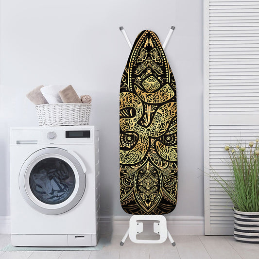 Gold Om Lotus Print Ironing Board Cover