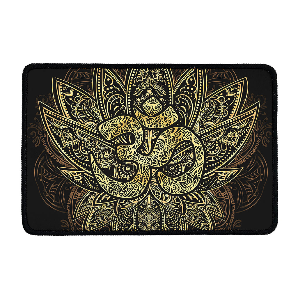 Gold Om Lotus Print Kitchen Mat