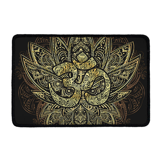 Gold Om Lotus Print Kitchen Mat