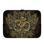 Gold Om Lotus Print Laptop Sleeve
