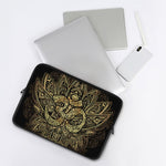 Gold Om Lotus Print Laptop Sleeve