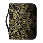 Gold Om Lotus Print Leather Bible Cover