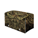 Gold Om Lotus Print Leather Tissue Box Cover