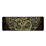 Gold Om Lotus Print Long Kitchen Mat