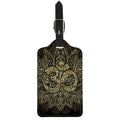 Gold Om Lotus Print Luggage Tag