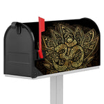 Gold Om Lotus Print Mailbox Cover