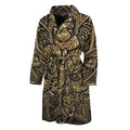 Gold Om Lotus Print Men's Bathrobe