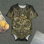 Gold Om Lotus Print Men's Bodysuit