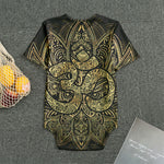 Gold Om Lotus Print Men's Bodysuit