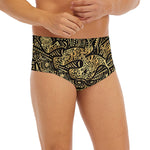 Gold Om Lotus Print Men's Briefs
