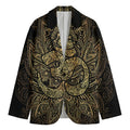 Gold Om Lotus Print Men's Cotton Blazer