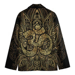 Gold Om Lotus Print Men's Cotton Blazer
