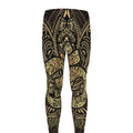 Gold Om Lotus Print Men's Leggings