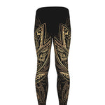 Gold Om Lotus Print Men's leggings