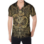 Gold Om Lotus Print Men's Shirt