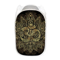 Gold Om Lotus Print Mesh Laundry Hamper