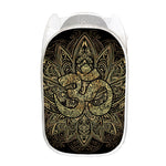 Gold Om Lotus Print Mesh Laundry Hamper