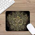 Gold Om Lotus Print Mouse Pad