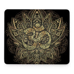 Gold Om Lotus Print Mouse Pad