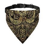 Gold Om Lotus Print Over The Collar Dog Bandana