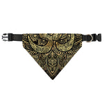Gold Om Lotus Print Over The Collar Dog Bandana