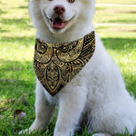 Gold Om Lotus Print Over The Collar Dog Bandana