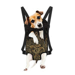 Gold Om Lotus Print Pet Carrier Backpack