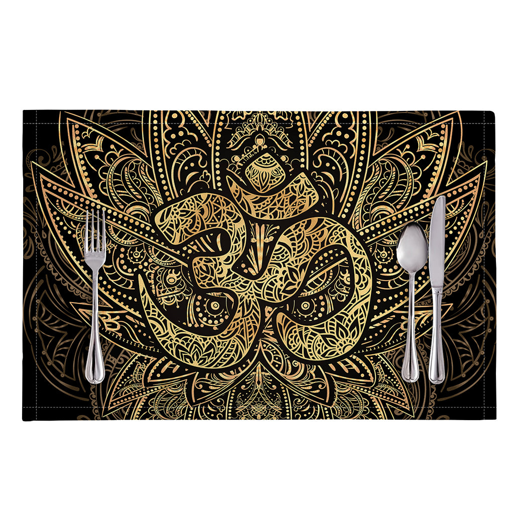Gold Om Lotus Print Placemat