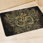Gold Om Lotus Print Polyester Doormat