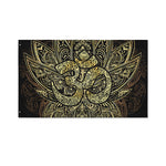 Gold Om Lotus Print Polyester Flag