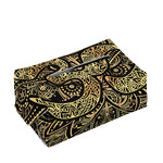 Gold Om Lotus Print Rectangle Tissue Box Cover