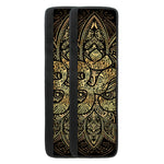 Gold Om Lotus Print Refrigerator Handle Covers