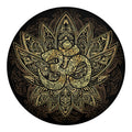Gold Om Lotus Print Round Blanket