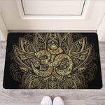 Gold Om Lotus Print Rubber Doormat