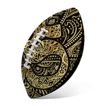 Gold Om Lotus Print Rugby Ball