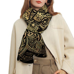 Gold Om Lotus Print Scarf