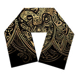Gold Om Lotus Print Scarf