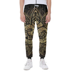 Gold Om Lotus Print Scuba Joggers