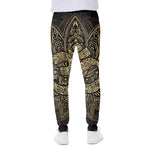 Gold Om Lotus Print Scuba Joggers