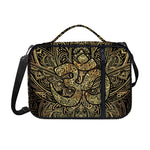 Gold Om Lotus Print Shoulder Strap Bible Bag
