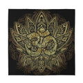 Gold Om Lotus Print Silk Bandana
